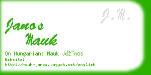 janos mauk business card